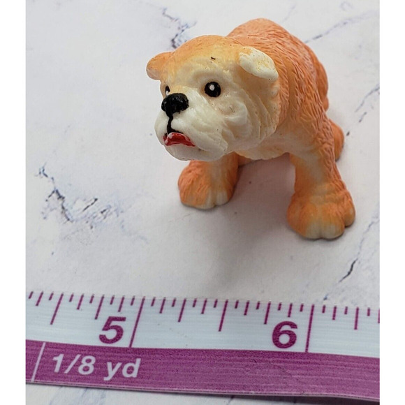 English Bulldog Brown and White Vintage 3 Inch Plastic Toy Figure - Picture 8 of 8